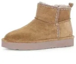 Gabor Winterboots Plateau, Stiefelette mit H&auml;kelappliaktion, Weite G (weit) braun 35