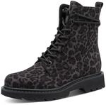 Schn&uuml;rstiefelette TAMARIS, Damen, Gr. 42, grau (grau leo), Leder, Textil, unifarben