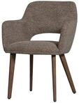 WOOOD Stuhl Murat aus Chenille-Stoff, Taupe / Braun