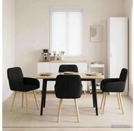 vidaXL Esszimmerstuhl vidaXL Esszimmerst&uuml;hle 4 stk. Stoff Schwarz 56,5 x 50 x...