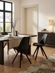 KADIMA DESIGN Esszimmerstuhl 2er Set Retro Esszimmerstuhl Schwarz mit Schwarzen