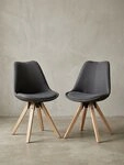 KADIMA DESIGN Esszimmerstuhl 2er Set Retro Esszimmerstuhl LIMA Anthrazit...