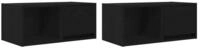 vidaXL TV-Schrank TV-Schr&auml;nke 2 Stk. Schwarz Eichen-Optik 60x31x25,5 cm (2-St)