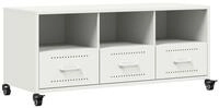 vidaXL TV-Schrank TV-Schrank Wei&szlig; 100,5x39x43,5 cm Stahl (1-St)