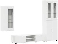 vidaXL Wohnzimmer-Set TV-Schrankset FLORIN 3 stk. Wei&szlig; Holzwerkstoff, (3-St)