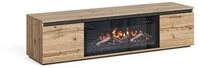 Vicco Lowboard Evina, Eiche/Schwarz, 160 x 39 cm mit stylischem Elektrokamin