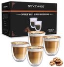 LuxusKollektion Latte-Macchiato-Glas Doppelwandige Kaffeegl&auml;ser 4er Set 220ml,...