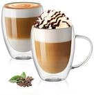 LuxusKollektion Latte-Macchiato-Glas Doppelwandiges Glas Set 400ml mit Griff,...