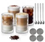 LuxusKollektion Latte-Macchiato-Glas Kaffeegl&auml;ser Set 350ml Doppelwandig mit