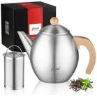 LuxusKollektion Teekanne Teekanne Edelstahl 1200ml 18 8 Typ9 Edelstahl Teekanne mit