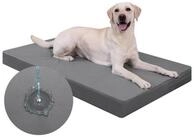 LuxusKollektion Hundebett Orthop&auml;disches Hundebett L Grau in Lederoptik