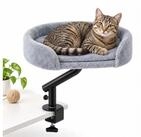 relaxdays Katzenliege Katzenbett f&uuml;r Schreibtisch, Polyester, grau
