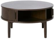Selsey Couchtisch META, Runder Couchtisch mit Stauraum, dunkle Eiche, &Oslash; 85 cm