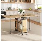 LuxusKollektion Klapptisch Klapptisch Stauraum Regale Rollen Holz Metall 130cm...