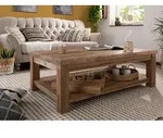 Massivmoebel24 Couchtisch Couchtisch Teak 130x75x45 natur unbehandelt BASSANO...