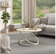 Vicco Couchtisch Calgary, Travertin/Cashmere, 79.5 x 79.5 cm
