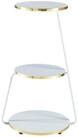 en.casa Beistelltisch, &raquo;Sipoo&laquo; Sofatisch mit 3 Ebenen 74x46x37cm Wei&szlig; / Gold