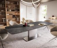 DELIFE Esstisch Edge, Boot 240-300x120 cm Keramik Laminam&reg; Nero Greco...