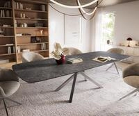 DELIFE Esstisch Edge, Boot 240-300x120 cm Keramik Laminam&reg; Nero Greco Anthrazit