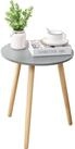 LuxusKollektion Beistelltisch Beistelltisch Holz rund &Oslash;42x52cm grau-natur...