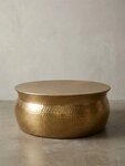 KADIMA DESIGN Couchtisch Couchtisch 75x31x75 cm Aluminium Gold Beistelltisch