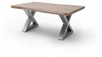 Robas Lund Couchtisch CARTAGENA, Akazie walnussfarben, X-Gestell Edelst.-Optik