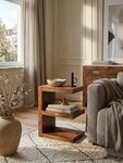 KADIMA DESIGN Beistelltisch Beistelltisch MUMBAI Massivholz E Cube 60cm hoch