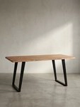 KADIMA DESIGN Esstisch Industrial Holztisch Baumkante, Akazie Massiv, U-Form