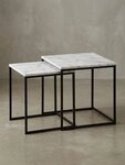 KADIMA DESIGN Satztisch Design Beistelltisch 2er Set Marmor Optik Wei&szlig;,...
