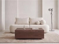 WFL GROUP Couchtisch rechteckig in Blockform, mobil mit versteckten Rollen...