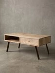 KADIMA DESIGN Couchtisch Couchtisch SIKAR 95x42x50cm Mango Massivholz / Metall
