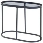 en.casa Beistelltisch, &raquo;Lule&aring;&laquo; mit Glasplatte 55 x 27,5 x 45 cm Schwarz...
