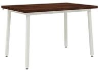 vidaXL Esstisch 120 x 80 x 75 cm Massivholz Dunkelbraun und Wei&szlig; (1-St)