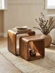 KADIMA DESIGN Satztisch 2er Set Satztisch BOHA Massivholz Design Couchtisch...
