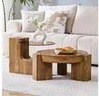 OKWISH Couchtisch Sofatisch (1-St., mit MDF & 0,6 cm Sicherheitsglas,2-in-1