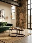 KADIMA DESIGN Satztisch Couchtisch 2er Set Massivholz / Metall Wohnzimmertisch