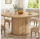 LuxusKollektion Esstisch Esstisch rund Marmoroptik Holz Eiche hell Eiche Hell...