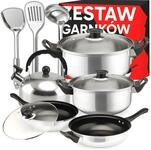 Retoo Topf-Set Kochtopf Set 11-teilig f&uuml;r Induktion & Gas mit Pfanne und