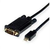 ROLINE Kabel Mini DisplayPort-VGA, Mini DP ST - VGA ST Audio- & Video-Adapter...