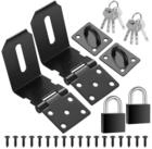 LuxusKollektion Vorh&auml;ngeschloss Riegelschloss Edelstahl 4 Zoll Schwarz 2er-Set