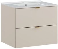 Lomadox Waschtisch DURANGO-56, 60cm mit Keramikwaschbecken, kaschmir, 2...