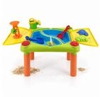 relaxdays Wasserspieltisch Kinder 2 F&auml;cher Deckel, (10-tlg)