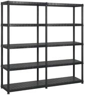 vidaXL Schwerlastregal Lagerregal mit 5 B&ouml;den Schwarz 170x40x185 cm Kunststoff,