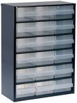 raaco Kleinteilemagazin, Schubladen-Magazin mit 18 Laden Typ 150-02 blau
