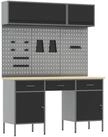 vidaXL Werkzeugschrank Arbeitsschrankset mit Schubladen mit Regal 8 stk. Schwarz