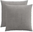 vidaXL Kissenbez&uuml;ge vidaXL Kissenbezug 2 pcs ALMELO Hellgrau 55 x 55 cm Cord