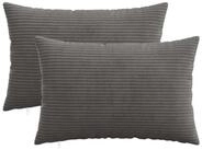 vidaXL Kissenbez&uuml;ge vidaXL Kissenbezug 2 pcs HEERLEN Dunkelgrau 40 x 60 cm Cord