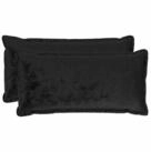 vidaXL Kissenbez&uuml;ge vidaXL Kissenbezug 2 pcs HOUTEN Schwarz 40 x 80 cm Flanell