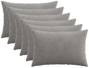 vidaXL Kissenbez&uuml;ge vidaXL Kissenbezug 6 pcs HEERLEN Hellgrau 40 x 60 cm Cord