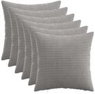 vidaXL Kissenbez&uuml;ge vidaXL Kissenbezug 6 pcs HEERLEN Hellgrau 45 x 45 cm Cord